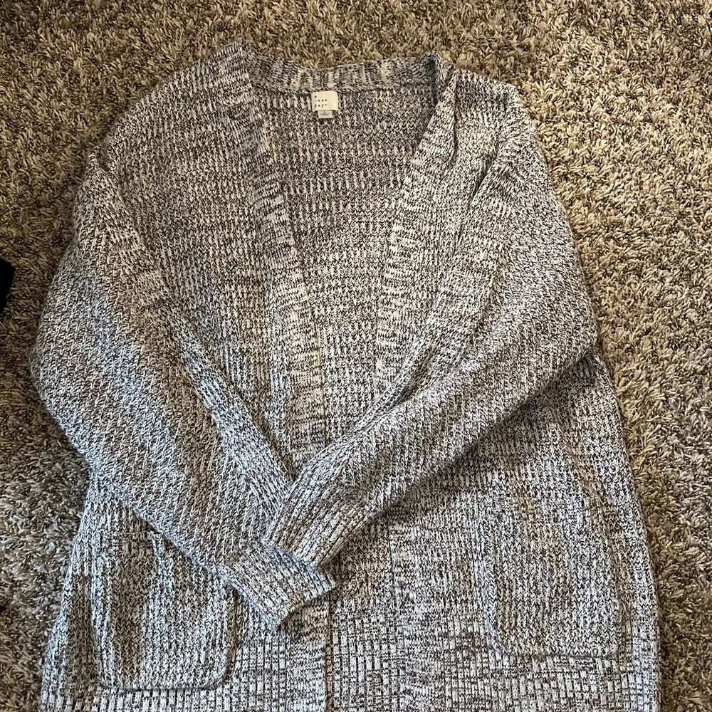 a new day Gray Cardigan with Chunky Knit and Long Sleeves